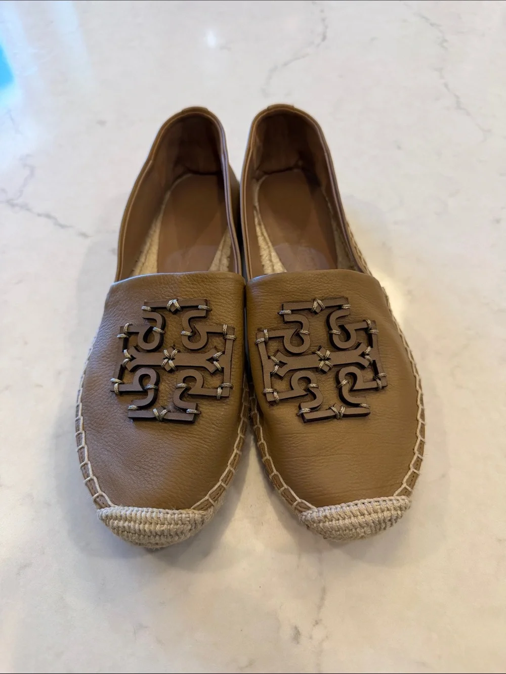 Tory‎ Burch Women's INES Espadrilles Flats Shoes Almond Flour 8